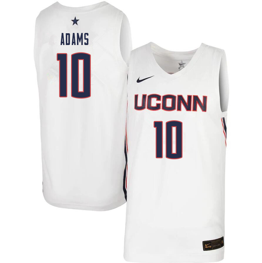 Men #10 Brendan Adams Uconn Huskies College Basketball Jerseys Sale-White - Click Image to Close